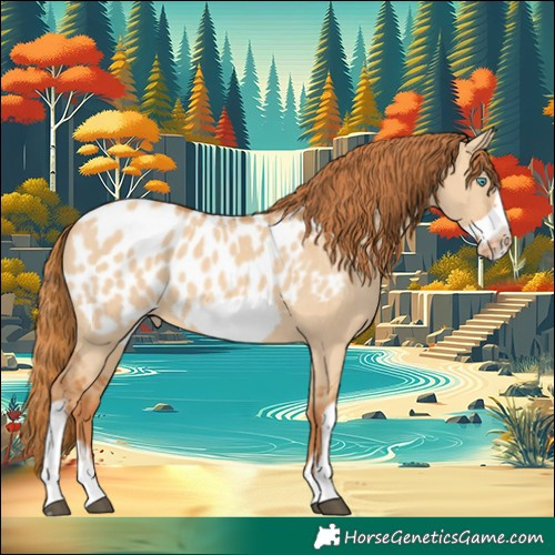 Horse Color:White Spotted Red Dun Frame Appaloosa 
