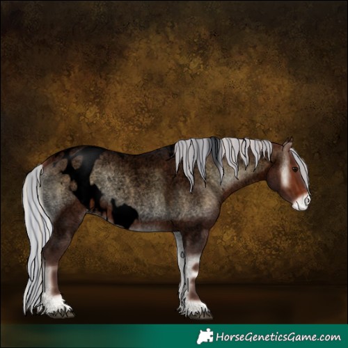 Horse Color:Void Painted Silver Brown Roan Onyx Skewed LP Spotted 