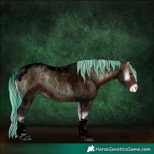 Horse Color:Void Painted Silver Brown Roan Onyx Tobiano Skewed LP Spotted 