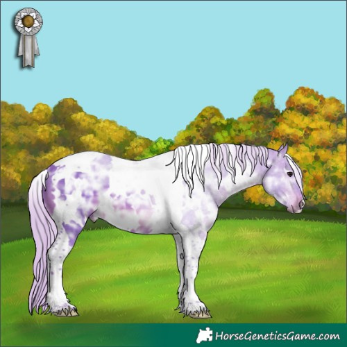Horse Color:Watercolor White Spotted Silver Brown Ice Tobiano 