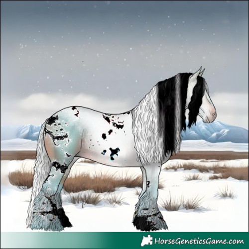 Horse Color:Watercolor White Spotted Silver Brown 
