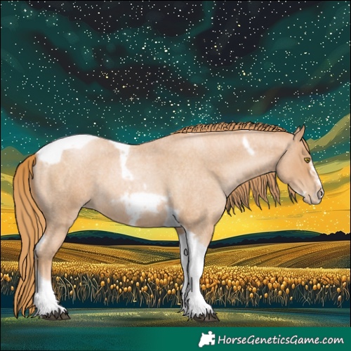Horse Color:Red Roan Pearl Tobiano Frame 