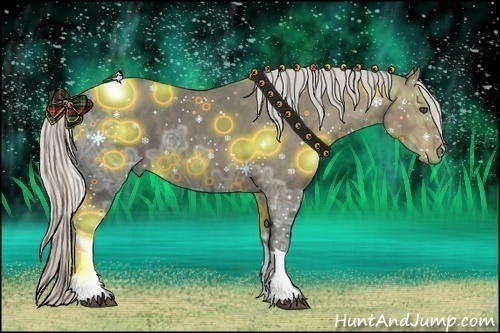 Horse Color:Silver Brown Ice Sabino Tobiano  Brindle