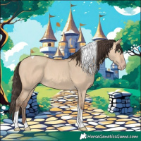 Horse Color:Amber Champagne Dun Tobiano 