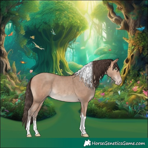 Horse Color:Amber Champagne Tobiano Rabicano 