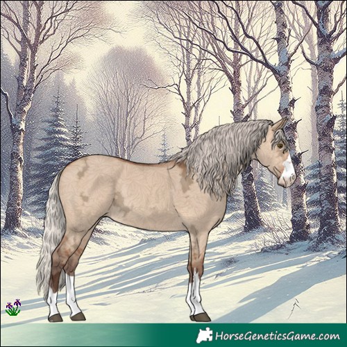 Horse Color:Silver Bay Ice Dun Rabicano