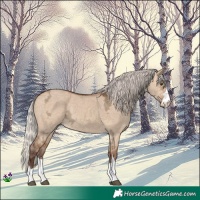 Horse Color:Silver Bay Ice Dun Rabicano 