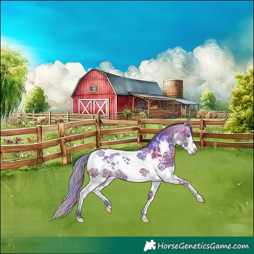 Horse Color:Nacre Watercolor Bay Splash Tobiano
