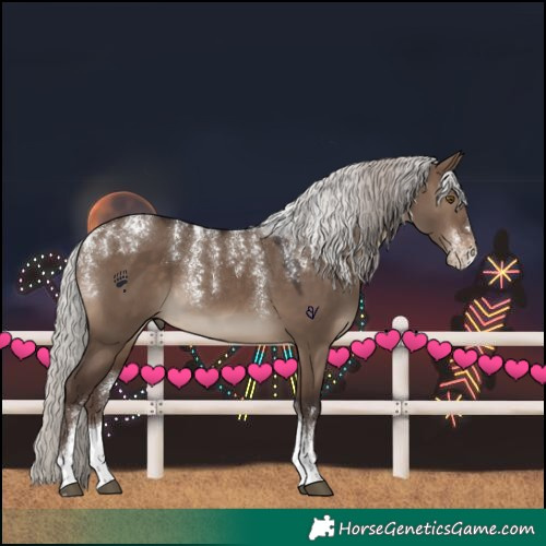 Horse Color:Powder White Silver Brown Dun Tobiano