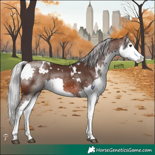 Horse Color:White Spotted Silver Brown Mushroom Splash Tobiano