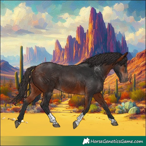 Horse Color:Bay Tobiano Rabicano 