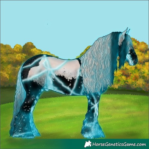 Horse Color:Void Platinum Thunderstruck Gold Champagne Sabino Splash Tobiano 