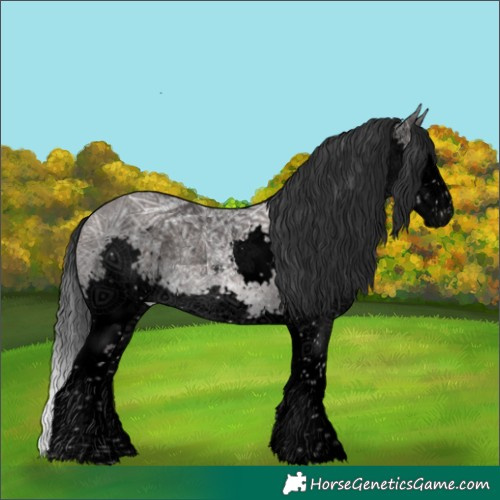 Horse Color:Void Platinum Brown Ice Dun Sabino Splash 