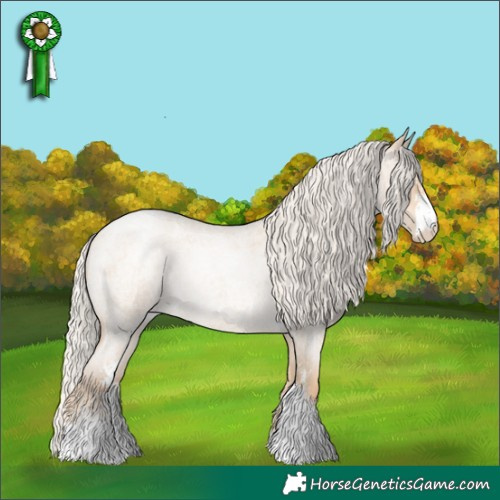 Horse Color:Silver Smoky Blue Roan Snowdrop Sabino