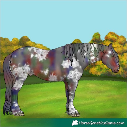 Horse Color:Nacre White Spotted Brown Ice 