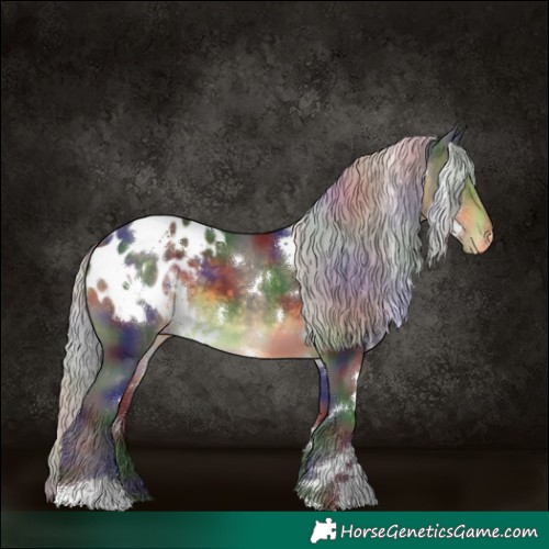 Horse Color:Nacre White Spotted Silver Buckskin Blanket 