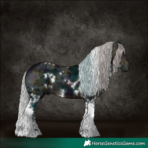 Horse Color:Plaid  White Spotted Midnight Silver Brown Ice Tobiano 