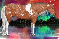 Horse Color:White Spotted Silver Bay Ice Tobiano