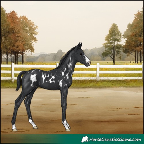 Horse Color:Black Skewed Appaloosa