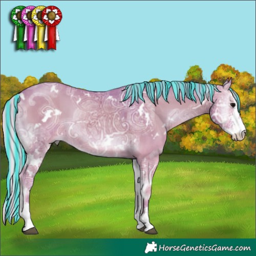 Horse Color:Painted Watercolor White Spotted Silver Blue Onyx Ice Sabino 