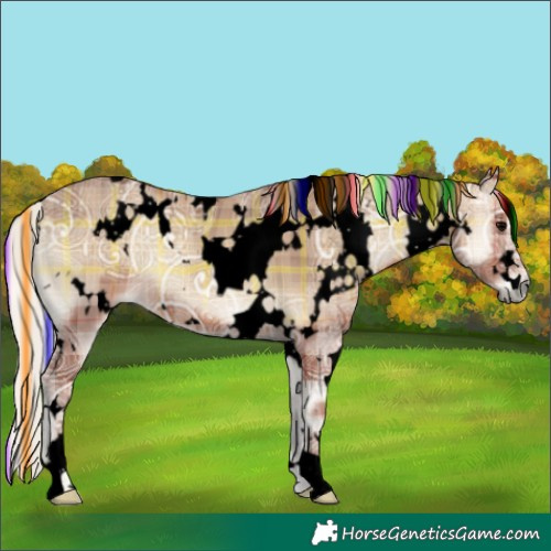 Horse Color:Void Painted Plaid White Spotted Silver Blue Onyx Ice