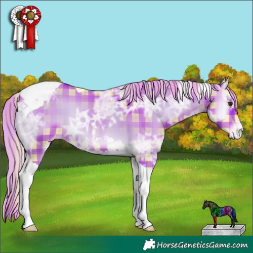 Horse Color:Watercolor Plaid  Red Onyx Ice Tobiano Appaloosa 