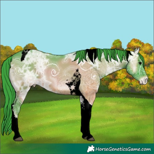 Horse Color:Void Watercolor Blue Onyx Ice Tobiano Appaloosa 