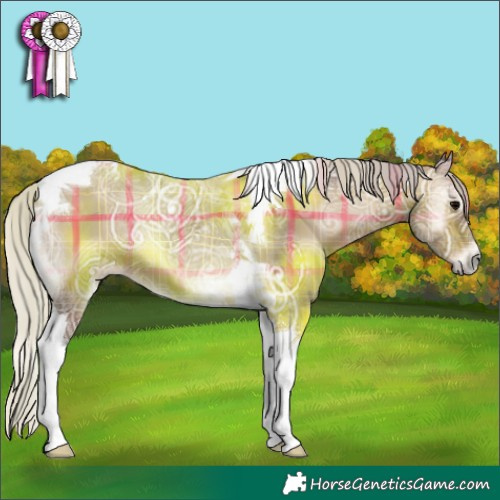 Horse Color:Plaid  Silver Blue Onyx Ice Tobiano 