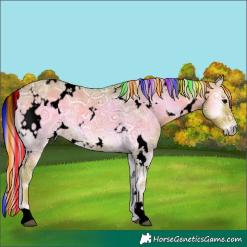 Horse Color:Void Painted Watercolor White Spotted Silver Blue Onyx Ice 