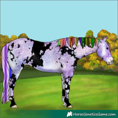 Horse Color:Void Painted Watercolor White Spotted Silver Blue Onyx Ice 