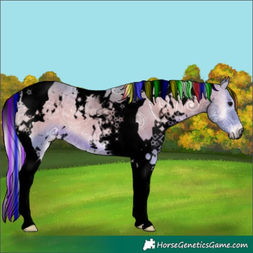 Horse Color:Void Painted Watercolor White Spotted Silver Blue Onyx Ice Tobiano 