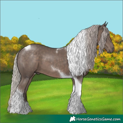 Horse Color:Silver Black Tobiano