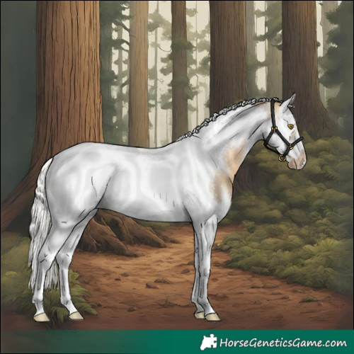 Horse Color:Silver Buckskin Dun Splash Tobiano Frame Varnish Rabicano 