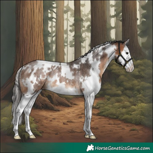 Horse Color:White Spotted Bay Splash Varnish Rabicano 