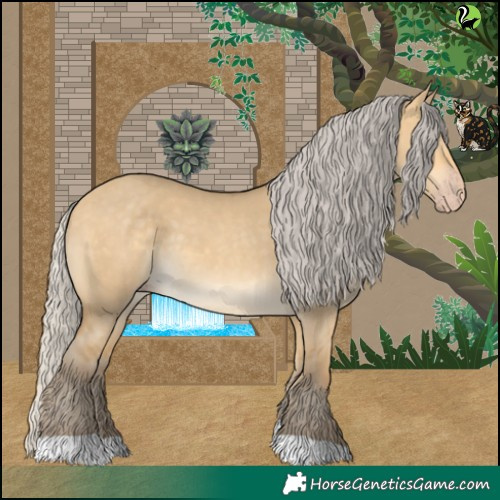 Horse Color:Silver Sable Cream Champagne Dun Tobiano 