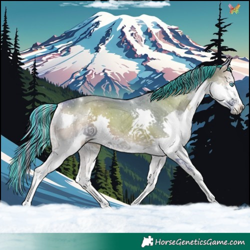 Horse Color:Painted Watercolor Smoky Blue Onyx Splash
