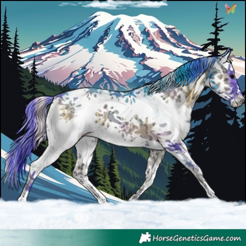 Horse Color:Watercolor White Spotted Blue Onyx Ice Splash