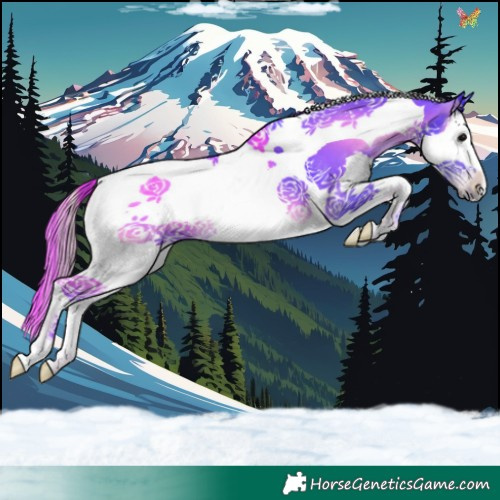 Horse Color:Watercolor Chocolate Smoky Blue Onyx Splash Tobiano