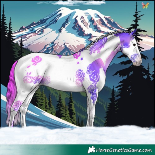 Horse Color:Watercolor Chocolate Smoky Blue Onyx Splash Tobiano