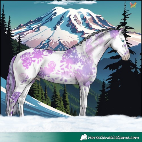 Horse Color:Platinum Painted Watercolor Smoky Blue Onyx Splash Tobiano 