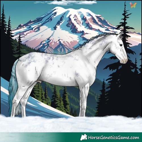 Horse Color:Watercolor White Spotted Classic Champagne Sabino 