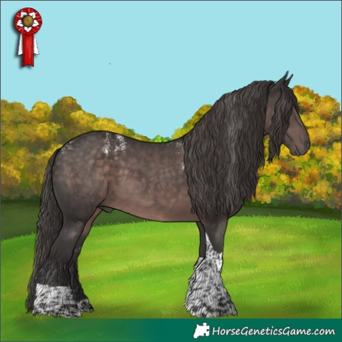 Horse Color:Powder White Platinum Liver Chestnut Tobiano