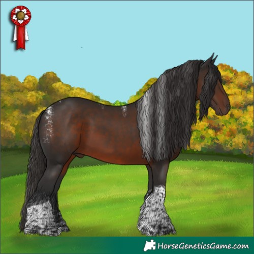 Horse Color:Powder White Liver Chestnut Tobiano 