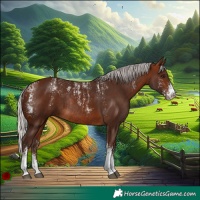 Horse Color:Powder White Silver Bay Sabino Rabicano