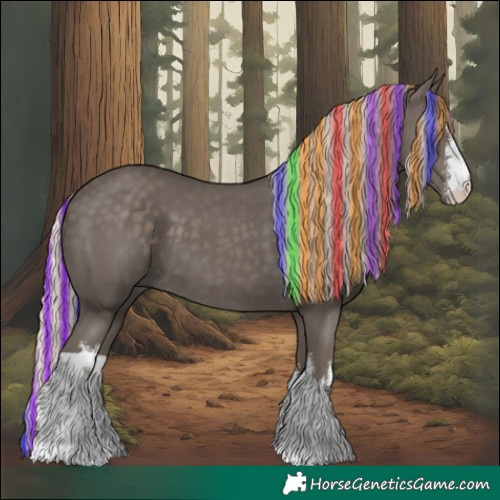 Horse Color:Painted White Spotted Silver Black