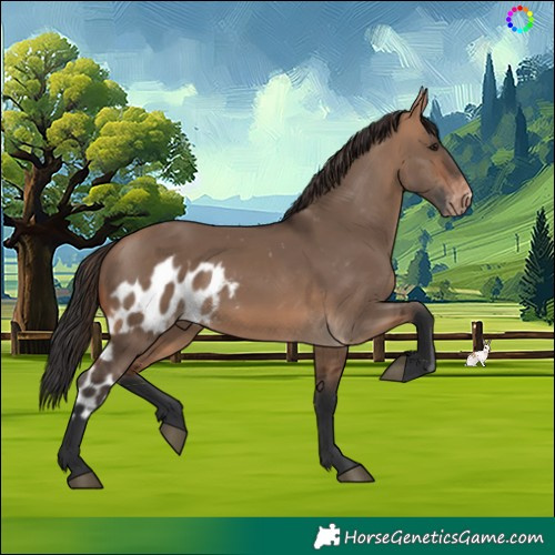 Horse Color:Bay Dun Skewed LP Spotted 