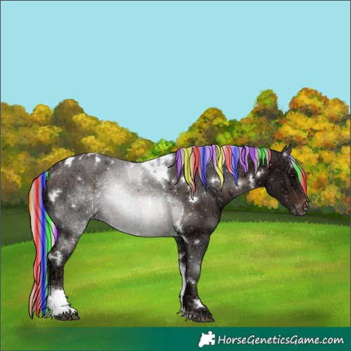 Horse Color:Painted White Spotted Silver Brown Ice Tobiano Varnish 