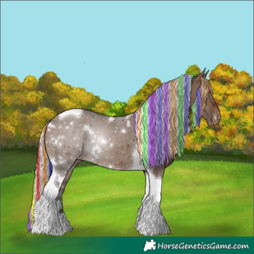 Horse Color:Painted White Spotted Silver Brown Dun Tobiano Varnish 
