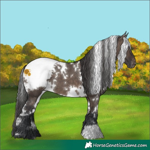 Horse Color:White Spotted Brown Dun Mushroom Snowcap 