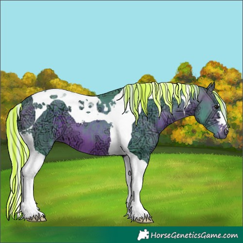 Horse Color:Painted Watercolor Silver Brown Ice Tobiano 